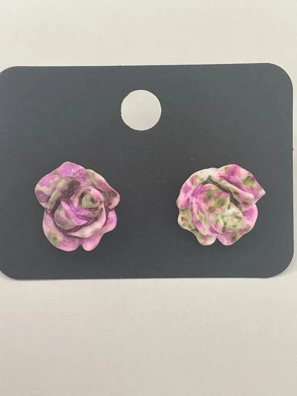 Boucles d’oreilles rose bicolore